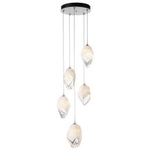 Hubbardton Forge 131138-SKT-LONG-02-WP0755 - Chrysalis 5-Light Large Crystal Pendant