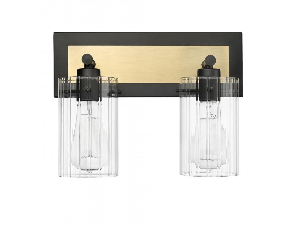 Gasol 2-Light Vanity Matte Black / Vintage Brass