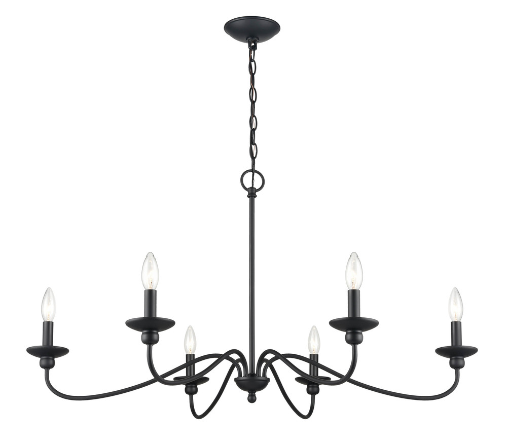 Delvona 6-Light Chandelier Ceiling Light Matte Black