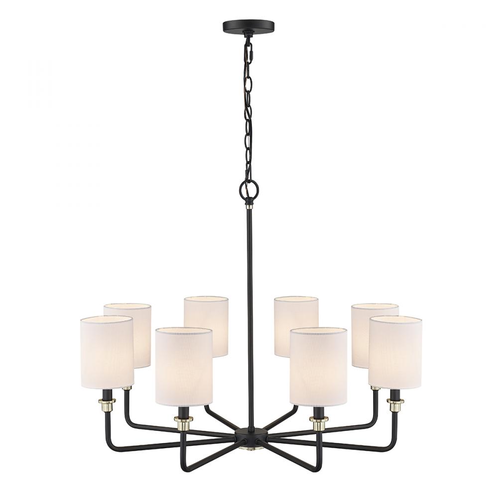 Chelsea 8-Light Chandelier Ceiling Light Matte Black Modern Gold