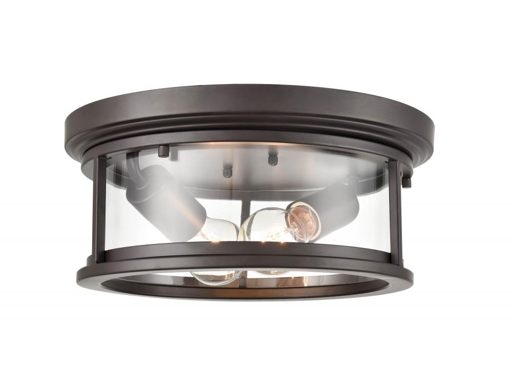 Bresley 2-Light Outdoor Flush Mount Powder Coated Bronze