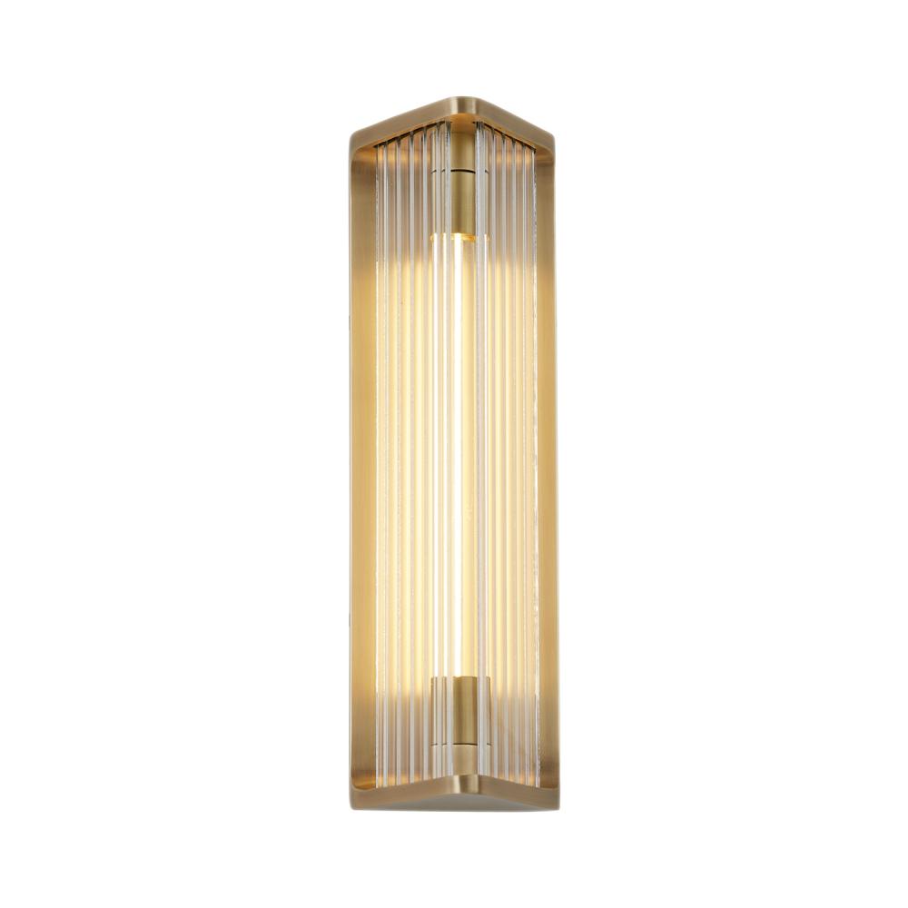 Sabre 12-in Ribbed Glass/Vintage Brass LED Wall/Vanity