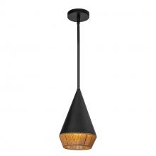 Alora Lighting PD633107MBBR - Daphne 7-in Matte Black/Brown Cotton Rope 1 Light Pendant