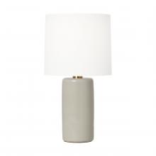 Visual Comfort & Co. Studio Collection BT1101WHC1 - Barbara Barry Shanghai 1-Light Table Lamp in White Crackle Finish with White Linen Fabric Shade