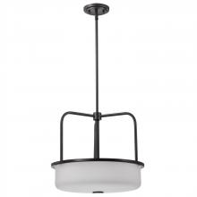 Nuvo 60/8037 - Warren; 17 Inch Pendant; Gun Metal with Satin White Glass