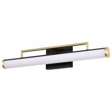 Nuvo 62/1538 - Solano Medium Vanity; LED; Black and Brushed Brass Finish; White Acrylic Lens