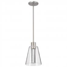 Nuvo 62/2191 - Aura; 7 Inch LED Pendant; Brushed Nickel; K9 Bubble Crystal; 3000K CCT