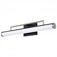 Nuvo 62/658 - Solano LED Medium Vanity; Black and Brushed Nickel Finish; White Acrylic Lens