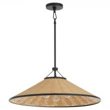 Quorum 830-3-59 - Cona 24 inches 3 Light Pendant, Matte Black