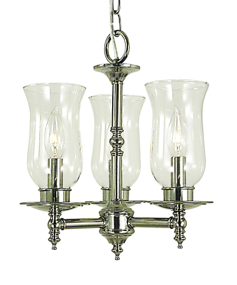 3-Light Polished Silver Sheraton Mini Chandelier