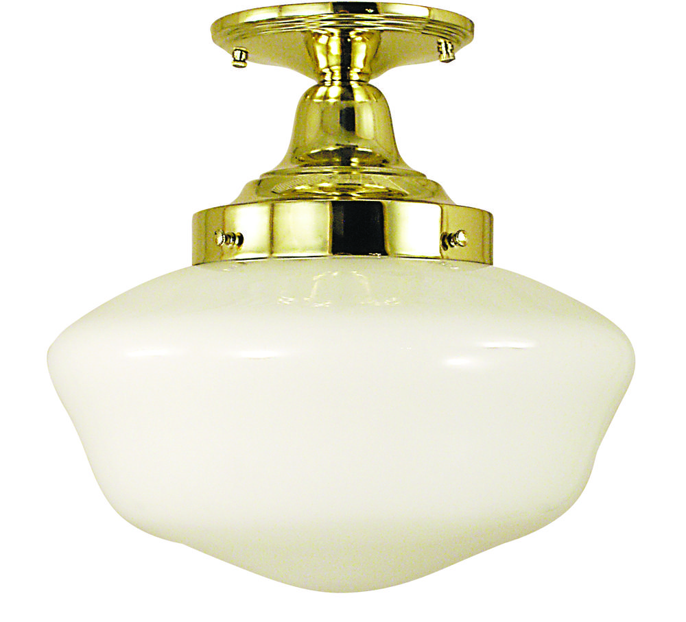 1-Light Polished Brass Taylor Flush / Semi-Flush Mount