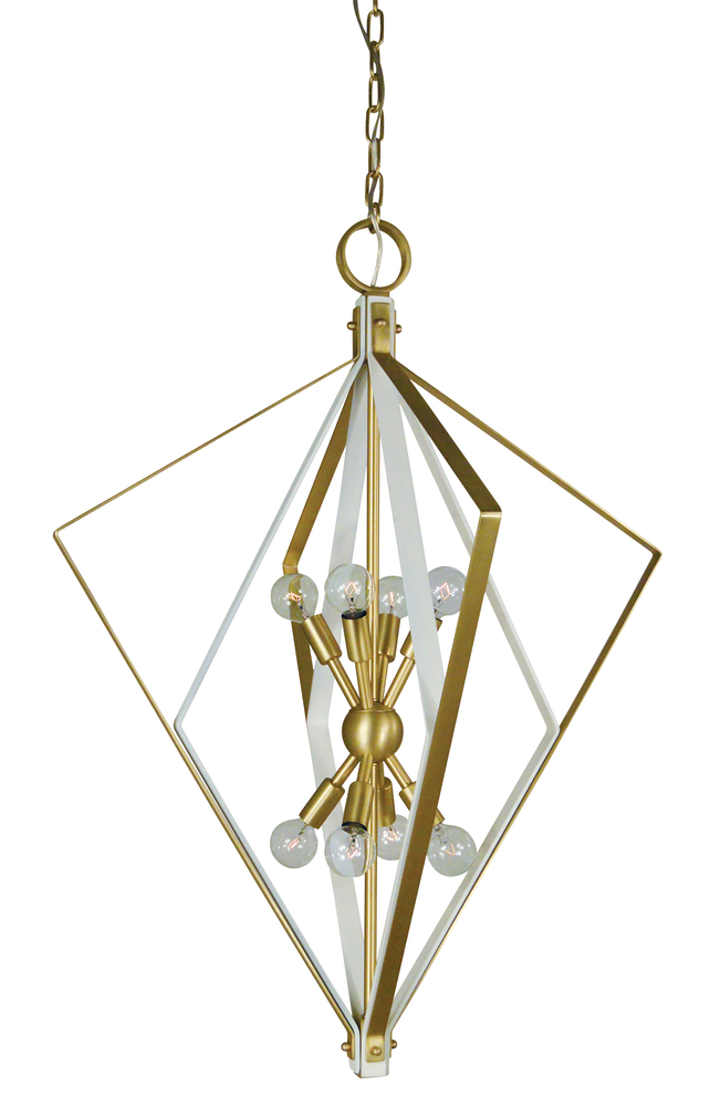 8-Light Satin Brass/Satin White Zoe Chandelier