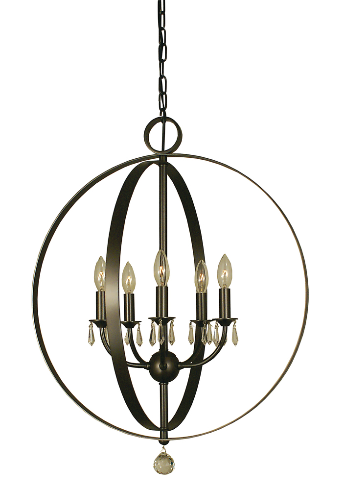 5-Light Mahogany Bronze Constellation Dining Chandelier