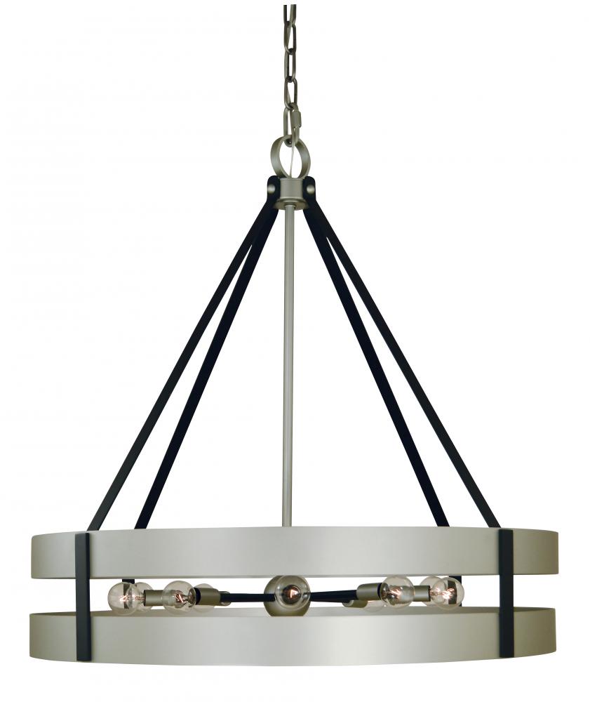 10-Light Satin Pewter/Matte Black Orion Dining Chandelier