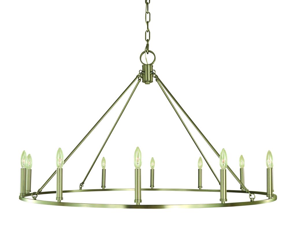 12-Light Brushed Brass Midtown Dining Chandelier