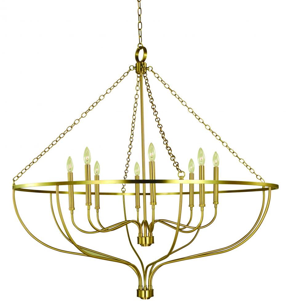 8-Light Matte Black West Town Foyer Chandelier