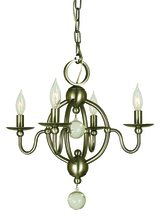 Framburg 1159 AB - 4-Light Antique Brass Quatrefoil Mini Chandelier