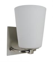 Framburg 4851 SP/PN/WH - 1-Light Satin Pewter/Polished Nickel/White Glass Mercer Bath Sconce