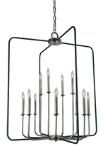 Framburg 4912 AB/MBLACK - 12-Light Antique Brass/Matte Black Boulevard Chandelier