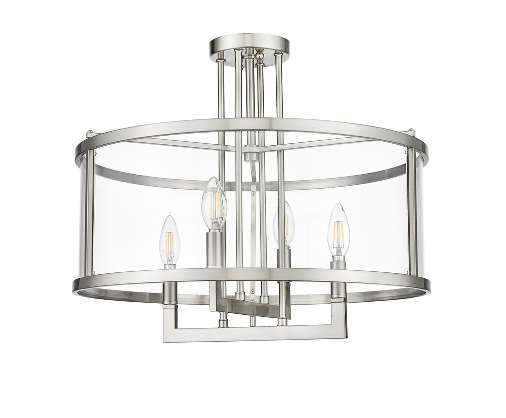 Ravenna 4-Light Clear Acrylic Semi Flush Mount - NK