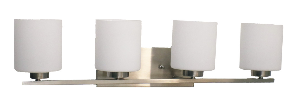 4-Light White Glass Vanity - NK