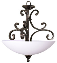 HOMEnhancements 18476 - Alpine Series 1 Light Hanging Pendant Bowl - RB White Glass