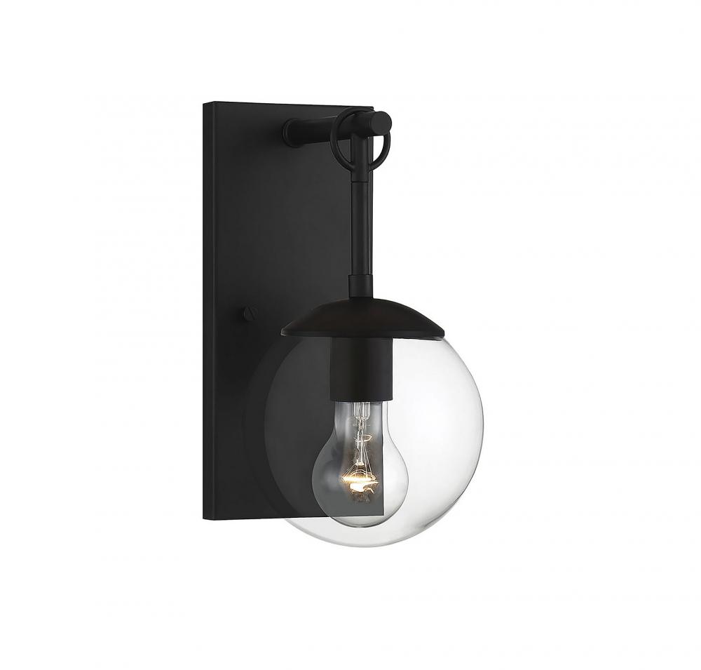 1-Light Outdoor Wall Lantern in Matte Black