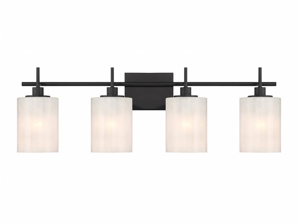 4-Light Bathroom Vanity Light in Matte Black