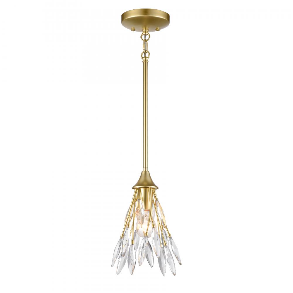 Flora Grace 7'' Wide 1-Light Mini Pendant - Champagne Gold