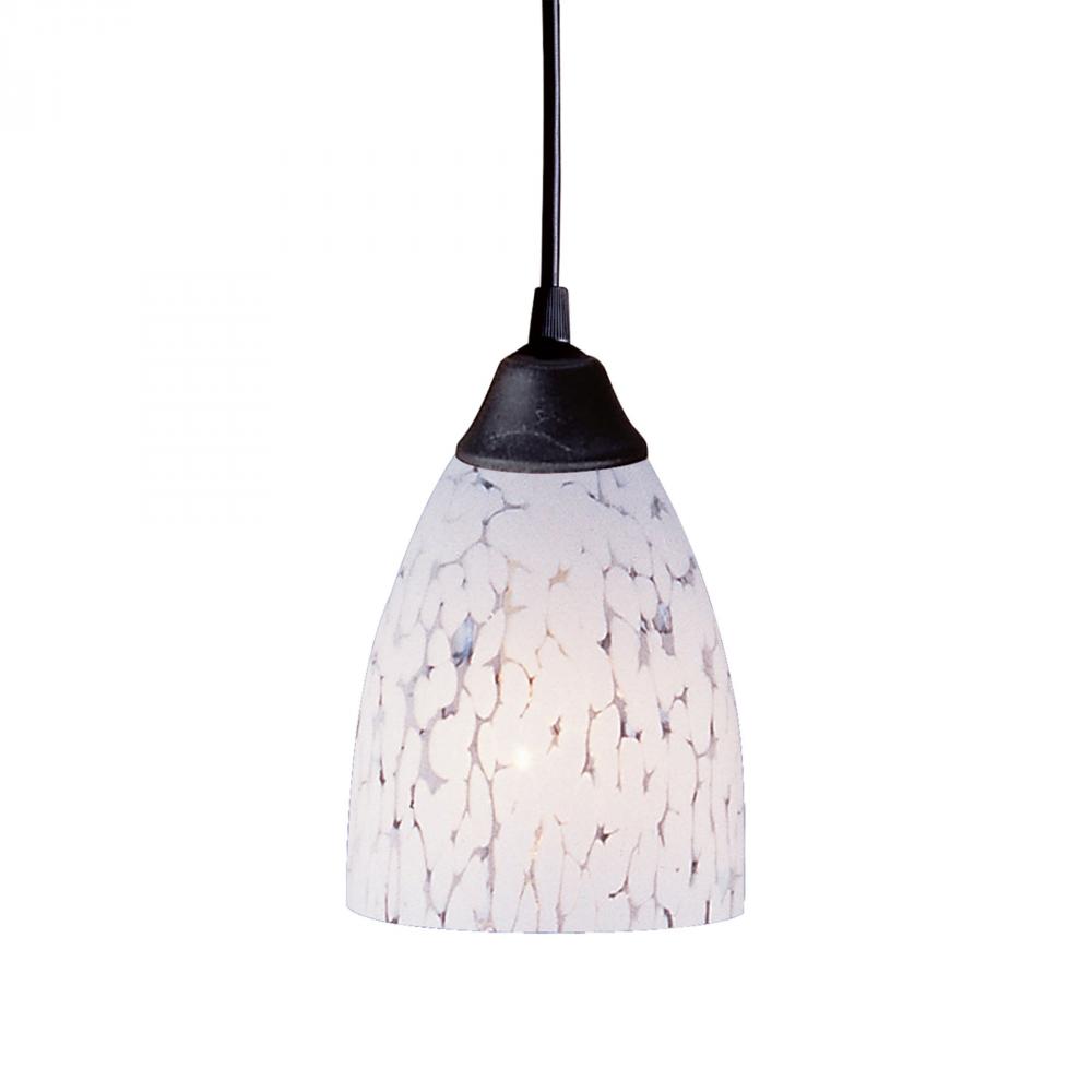 Classico 5'' Wide 1-Light Pendant - Dark Rust with Snow White Glass