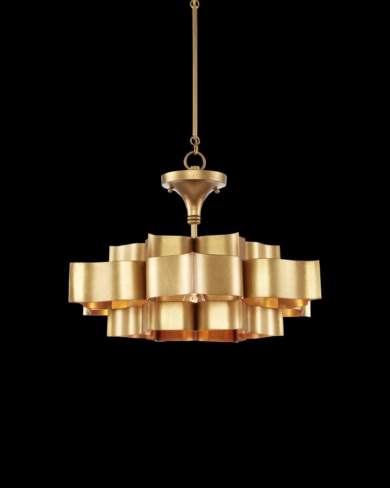 Grand Lotus Small Gold Chandelier