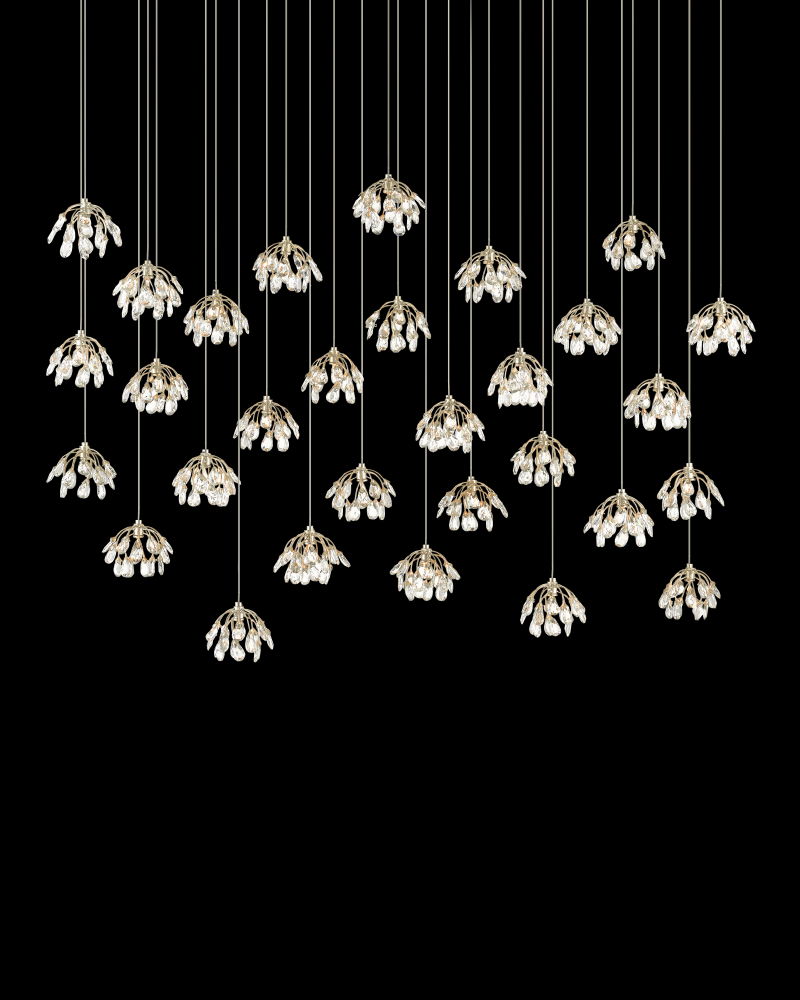 Crystal Bud 30-Light Linear Multi-Drop Pendant