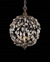 Currey 9652 - Crystal Bud Gold Orb Chandelier