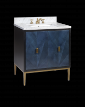 Currey 3800-0008 - Kallista 30" Blue Vanity with Rectangular Undermount Sink