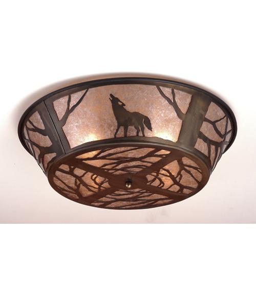 22" Wide Wolf on the Loose Flush Mount