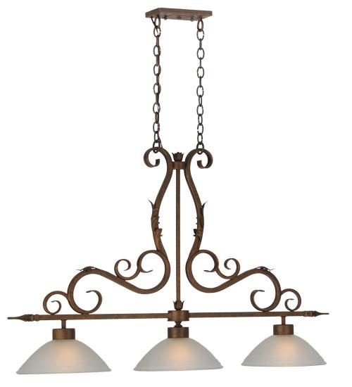 49" Long Zamora 3 Light Island Pendant