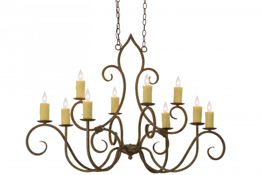 48"L Clifton 10 LT Oblong Chandelier