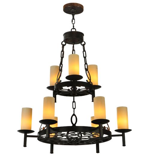 33" Wide Newcastle 9 Light Two Tier Chandelier.