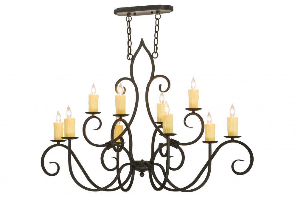 48"L Clifton 10 LT Oblong Chandelier