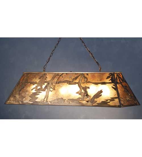 48"L Fly Fishing Creek Oblong Pendant