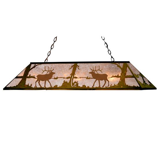 72"L Elk at Lake Oblong Pendant