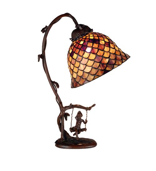 15"H Tiffany Fishscale Accent Lamp