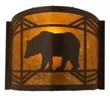 Meyda White 111779 - 12"W Lone Bear Wall Sconce