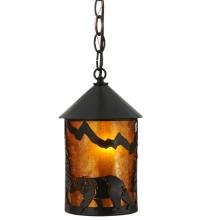 Meyda White 112953 - 6" Wide Lone Bear Northwoods Mini Pendant