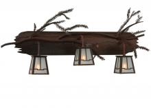 Meyda White 113088 - 32" Wide Pine Branch Valley View 3 Light Vanity Light