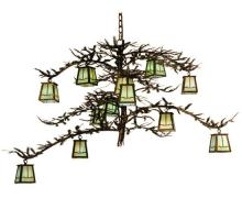 Meyda White 118366 - 50" Wide Pine Branch Valley View 12 Light Chandelier