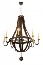 Meyda White 133273 - 48" Wide Barrel Stave Madera 8 LT Chandelier