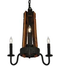 Meyda White 133299 - 17" Wide Barrel Stave Madera 3 Light Chandelier