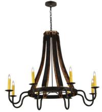 Meyda White 135754 - 50"W Barrel Stave Madera 8 LT Chandelier