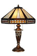 Meyda White 139416 - 26.5"H Diamond Band Mission Table Lamp